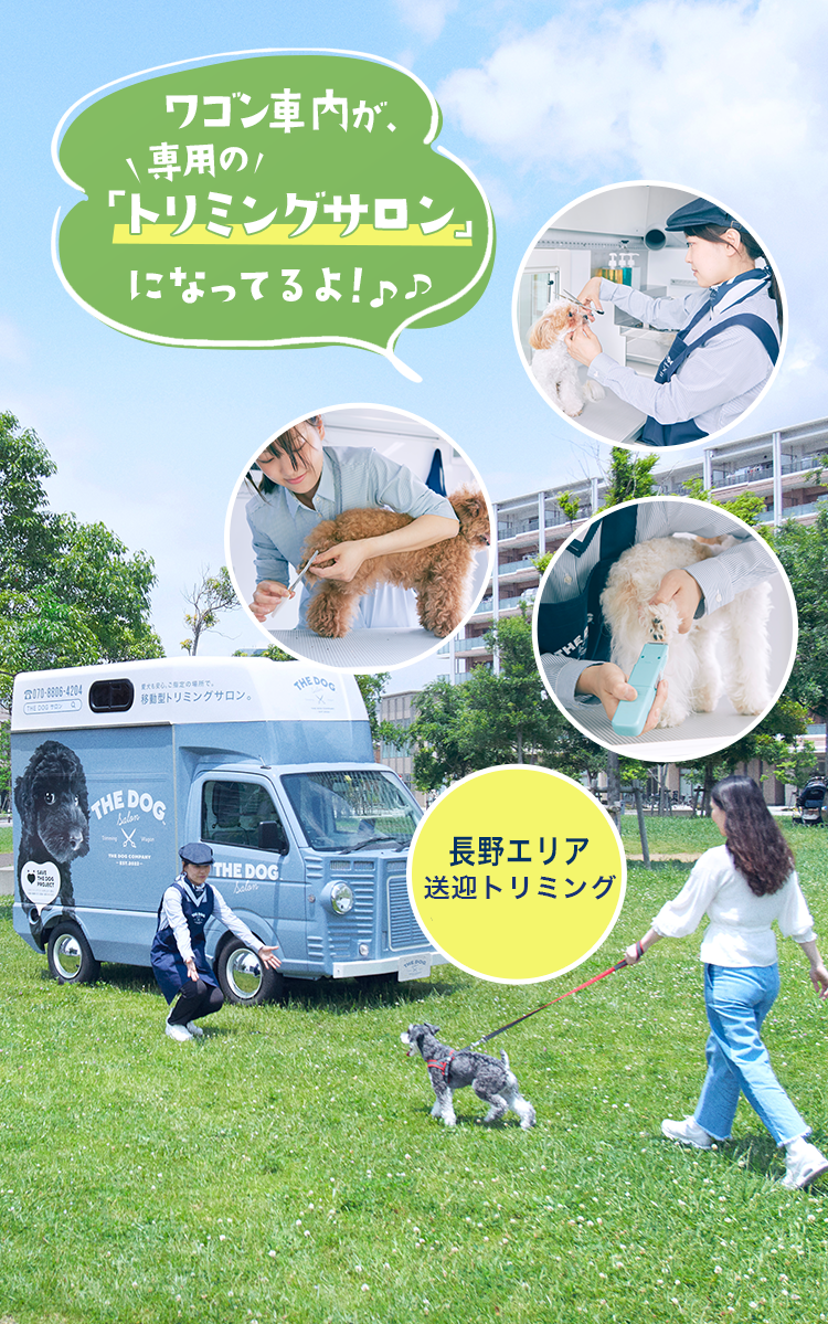話題沸騰！人気ブランド「THE DOG ™」プロデュースのペットサロン「 ワゴン車」の「移動型トリミングサロン」がご自宅までワンちゃんをお迎えに上がります。 2月上旬。いよいよ予約受付がスタート！